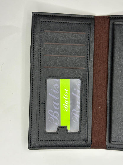 BALISI Orignal Leather Long Wallet Black